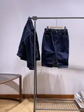 深い青のウォッシュドコットンデニムジャケット【春秋用・ユニセックス・ルーズフィット】