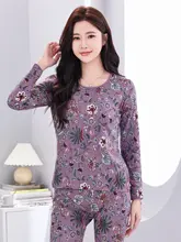 秋冬用の女性暖かインナー【長綿素材・極上の柔らかさ・トップスとパンツ】（セットアップ対応）