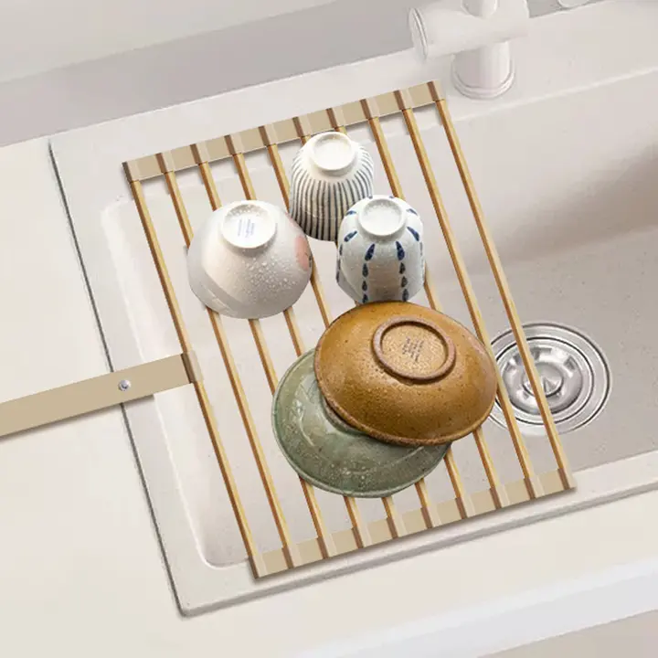 キッチン用水切りラック【折りたたみ可能・洗面器用・水切りバスケット】