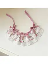 フラワープリントのペット用エプロン【リボン・レーストリム・犬猫用】（セットアップ対応）
