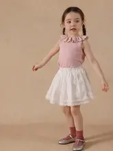 可愛らしいフリルデザインの女児用夏用スカート【チュール素材・おしゃれな装飾】（セットアップ対応）