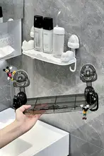 吸盤式バスルーム収納ラック【化粧品・洗面台用・整理整頓】
