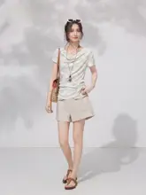 レトロ風ガーリー工装パンツ【フィット・ストレートデザイン】