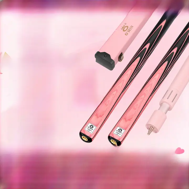 分体式 ブラックエイトビリヤードキュー【紫霞粉色・男女兼用・小頭】