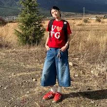 美式ヴィンテージ風デニムパンツ【女性用・ワイドレッグ・フィット・春夏向け】（セットアップ対応）