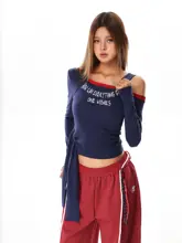 デザイン性のあるアメリカンビンテージ風レタープリント長袖Tシャツ【春秋用・ スリムフィット】（セットアップ対応）
