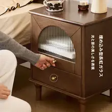 アンティーク風 木製ナイトスタンド【収納力抜群・ベッドサイド用】