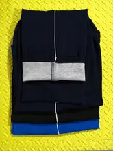 中学生用校服パンツ【ポリエステルコットン・ダークブルー・ホワイトストライプ・男女兼用・カジュアル・運動用】