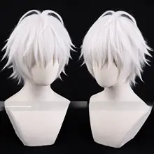 コスプレ用 白色反翘ウィッグ【催眠麦克フォンスタイル】