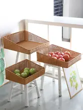 Kens 籐風編み スーパーラック用展示バスケット【家庭用・果物・野菜・お菓子収納・テーブル収納ボックス】