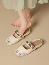 夏用 レディース バックストラップ付き ミュールシューズ【フレンチスタイル・メッシュデザイン・お洒落】