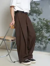 スラックス メンズ ドレープ感 防シワ加工 ストレート ヴィンテージ ルーズ 上品 秋