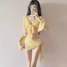 ビキニとカバーアップの水着【女性用・極上の柔らかさ・UVカット・セクシーなデザイン】（セットアップ対応）