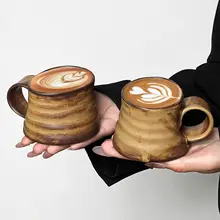 マグカップ 粗陶 窯変釉 ヴィンテージ 変形 コーヒー ラテ 朝食 おしゃれ