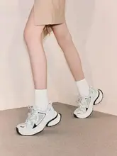 通気性のあるメッシュの厚底スニーカー【カジュアル・女性用・老爹靴】