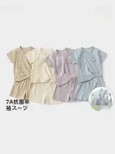 夏用 キッズ 半袖 コットン衣料【男女兼用・薄手・外出用】（セットアップ対応）