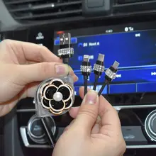 車載用 伸縮式多機能急速充電ケーブル【ダブルUSB・デザイン付き】