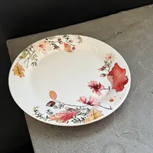 秋の風情！花柄デザインの西洋風ディスプレイプレート【フルーツやスナック用・家庭料理にも】