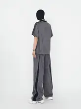 男性用 麻布風VネックTシャツとロングパンツ【極上の柔らかさ・ゆったりシルエット・カジュアルスタイル】（セットアップ対応）
