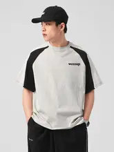 半袖Tシャツ メンズ ロゴプリント バイカラー 白黒 オーバーサイズ ストリート 夏 「WASSUP HEODS」