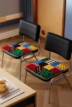 アメリカンレトロ風ゼブラ模様チェアクッション【滑り止め付き・オフィスやダイニング用】