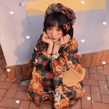 手作りパッチワークベレー帽【かわいいクマデザイン・レトロ・保温性あり】