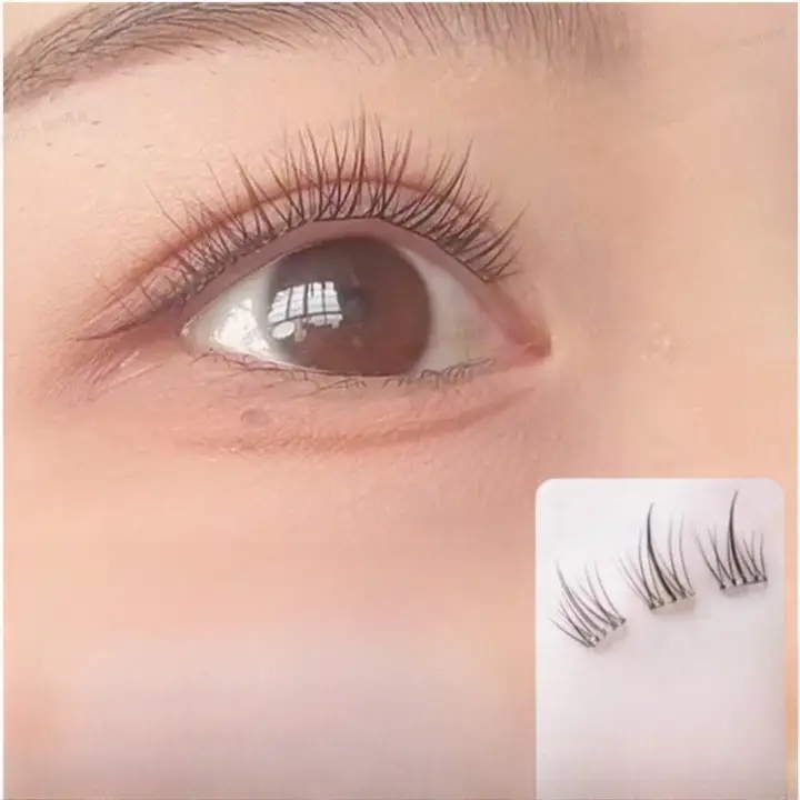 自粘タイプ 8mm ナチュラルショートつけまつげ【ひまわりデザイン・透ける軸】