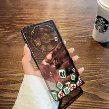 多機種対応のスマートフォンケース【透明・中国風書道デザイン・柔らかいシリコン全包】