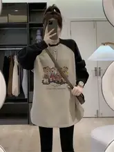 カラー切替デザインの長袖アウター【女性用・春秋冬・ヒップ隠し・シャークパンツとのコーディネートに最適】