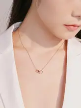 ダブルリングデザインの純銀ネックレス【女性用・誕生日プレゼント・華やかなアクセサリー】