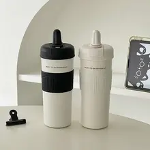 シンプルなデザインのステンレス製保温カップ【女性向け・高いデザイン性・ストロー付き】