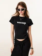 ロゴ入りショートスリーブTシャツ【シンプル・アメリカンスタイル・ラウンドネック】