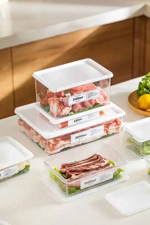 収納ボックス 冷蔵庫用 冷凍肉保存 食品グレードの分けるボックス 野菜整理 密閉デザイン