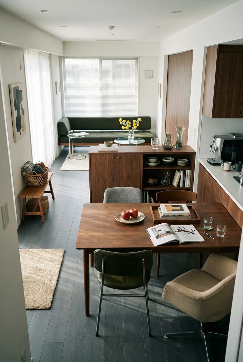 揃えるミニマリスト部屋づくりアイテム |   収納と造花のバランスが決める空間の美しさ