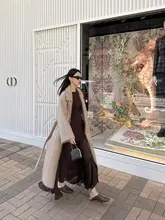 ZHOUMIAO 山羊绒フード付きH型コート【柔らかい毛羽立ち・冬用・レディース】