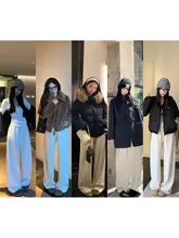 バナナパンツ【ホワイト・カジュアル・ウエストゴム・ストレートシルエット】