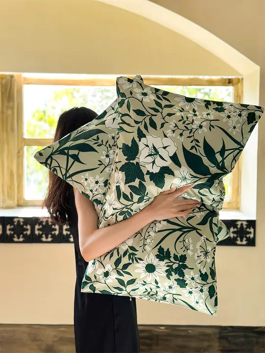 夢谷 美家 100%コットン枕カバー2枚セット【サイズ48cm×74cm・スリムデザイン】