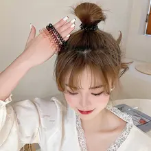 ヘアアクセサリー 電話線デザインヘアゴム【高弾力・耐久性・細タイプ】