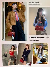 レザー製 バレエスタイルボストンバッグ【赤・ショルダー・ハンドバッグ・クッション型】