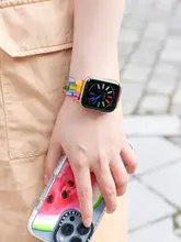 FUNNYRICH カラフルなレインボーApple Watchバンド【iWatch S9 対応・8/SE/Ultra用】