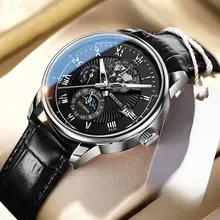 クラシックローマ数字デザイン メンズ機械式腕時計【シンプルで高級感ある・インテリア用】