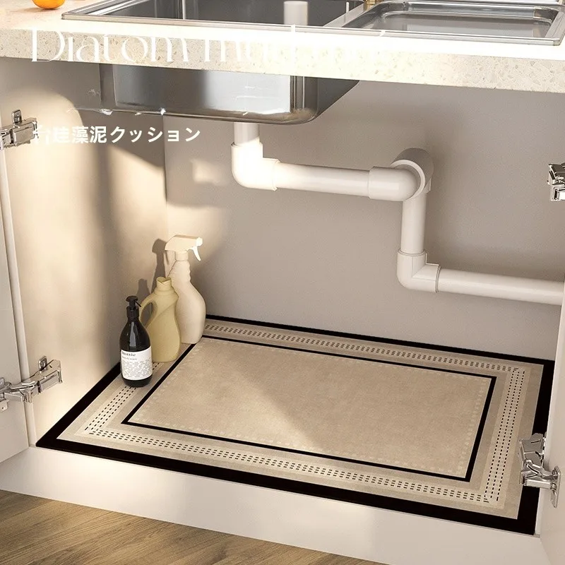 防水・防油キッチンシンク下マット：50×80cmの硅藻泥素材で実用性とメンテナンスのバランスを実現