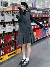 学院風の小柄向けワンピース【フレンチプリーツ・重ね着対応】（セットアップ対応）