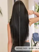 ファッション用の黒色ロングストレートウィッグ【レイヤー入り・丸顔向け】