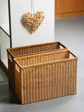 Kens プラスチック製ラタン風収納バスケット【大サイズ・フィットネス用・ヨガマット収納可】