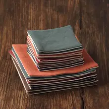 ダブルレイヤーコットンリネン製カップマット【手作り・吸水性・中式茶道用】