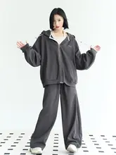 秋用 フィット スポーツウェア【フード付きジャケット・ストレートパンツ】（セットアップ対応）