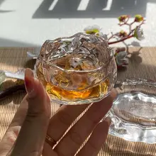 ガラス製マット仕上げの個人用カップ【透明・茶具】