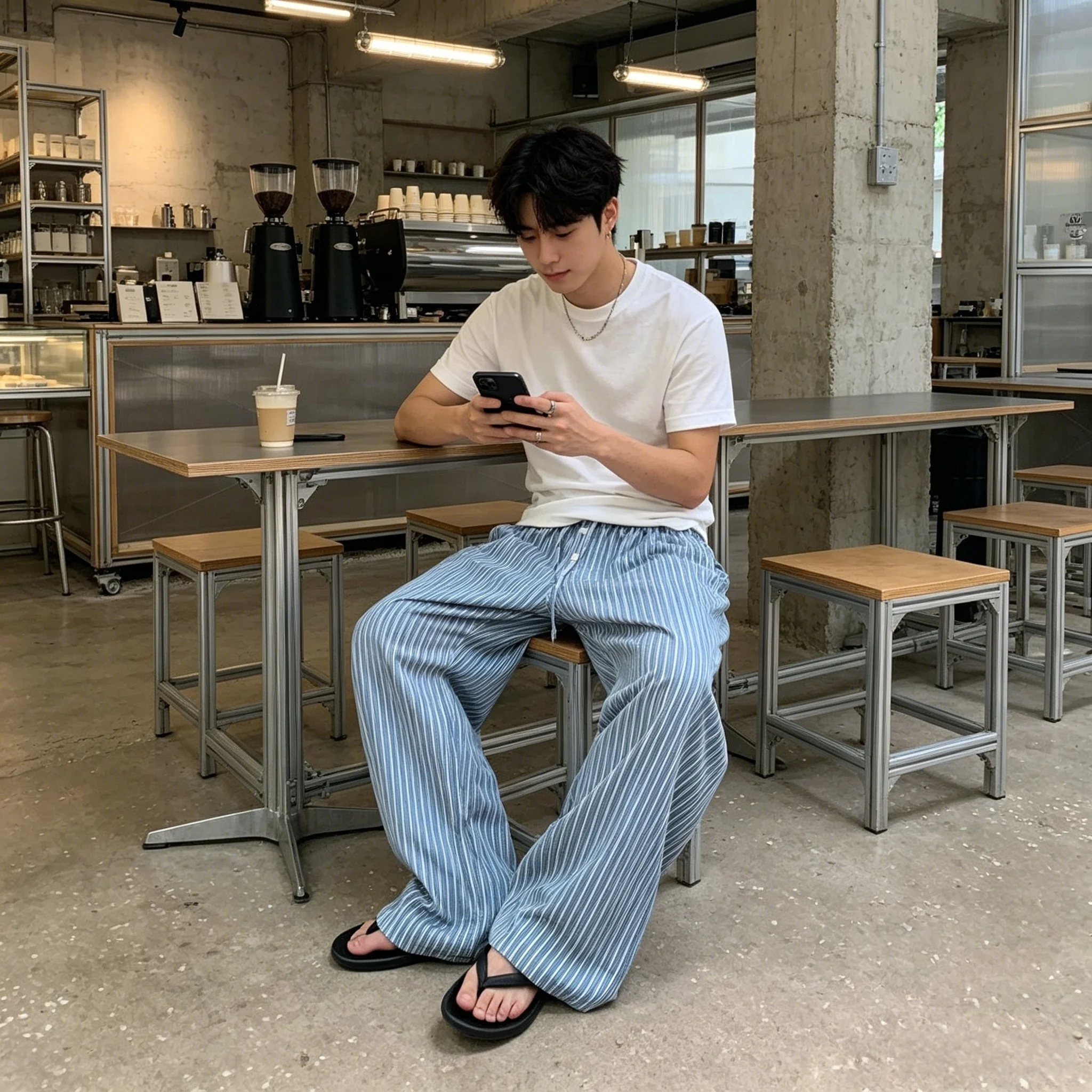 ストライプガウチョ コーデ 夏 どうやって着る？