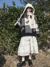 PINKDOG 粉狗家 レディース 秋冬用 厚手 ルーズフィット クルーネック 長袖セーター【保温・かわいいリボンデザイン】